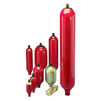 Different sizes of red accumulators